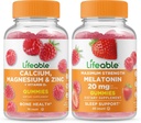 Lifeable 칼슘, 마그네슘, 아연 & 비타민 D + Melatonin 20mg의 Gummies 뭉치 - 중대한 Tasting, 비타민 보충교재, 글루텐 자유로운, GMO 자유로운, Chewable 거미