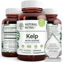 자연적인 Nutra Kelp Iodine Thyroid 지원 보충교재, 힘 면역 체계 및 통제 Metabolism, Vegan Sealp Ke, 비 GMO의 대서양에 의하여 sourced 해초 추출물, 225 mcg, 250의 정제 (포장 2)