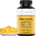 NovaGold 오메가 3 물고기 기름 – 2000mg 고강도 EPA DHA 보충교재 – Burpless, 삼키기 Softgels에 쉬운 – 지원 심장, 뇌, 합동, 면역 & 피부 – 비 GMO – 120 액체 캡슐