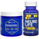 NATURAL STACKS NeuroLife & Resveratrol 보충 번들 - Longevity & Brain Aging* - 120 총 캡슐 지원