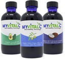 유기 엑스트라 버진 올리브 오일, MCT 및 Avocado 오일의 MyVitalC 콤보 - ESS60 산화 방지제 보충 - 노화 방지, 장수, 수면, 에너지 - 팩 3