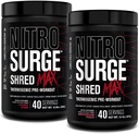 Jacked Factory Nitrosurge Shred Max Preworkout - L Citrulline, Acetyl L Carnitine, 유기 Caffeine - 80 서빙, 벚꽃 폭탄 및 수박 복숭아를 가진 고성능 Thermogenic Pre 운동 분말