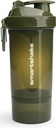 Smartshake O2GO ONE 플라스틱 단백질 셰이커 병 800 ml | 27 oz - 누설 나사 - 뚜껑 - BPA 무료 - 유니섹스 - 육군 녹색