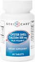 GeriCare Oyster 포탄 칼슘 500mg + 비타민 D의 뼈 건강, 영양 보충교재 정제, 60의 조사 (1의 포장)