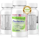 Ulai 4 시간 알레르기 완화 1000 Ct [미국] | Itchy, Watery Eyes, Runny Nose, Sneezing, Sinus Relief | Chlorpheniramine Maleate 4 mg | 항히스타민 알레르기 약 Pharbechlor (1 병)