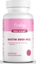 여분 힘 Biotin 5000 MCG의 머리, 피부, 못 & 뼈 건강을 위한 60의 캡슐, 비 GMO & 글루텐 자유로운, 높 순수성 Biotin 보충교재 (2 달 공급)