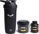 Smartshake DC 만화 번들 – 배트맨 스테인레스 스틸 단백질 셰이커 900ml Funnel 110ml 및 스토리지 용기 200ml.