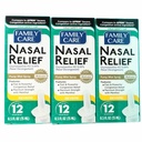 FamilyCare Nasal 안전 스프레이, 펌프 미스트, 안티 드립, 심한 혼잡, (Oxymetazoline HCI) 12 시간, 3 팩