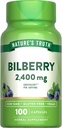 Nature's Truth Bilberry 추출물 캡슐 | 2400mg | 100개 조사 | Non-GMO & 글루텐 무료 보충