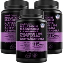 12-in-1 Melatonin 수면 캡슐 - Melatonin 5mg 및 마그네슘 글리세린 500mg, Ashwagandha, L Theanine, Valerian 뿌리, GABA, 5-HTP (90ct, 팩 3)를 가진 성인을 위한 자연적인 잠 원조