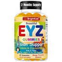 BrightKids Eye Health Gummies for Kids & Teens – Lutein & Zeaxanthin Vision Support – Vegan, 비 GMO Eye Vitamins for Screen Time – 맛있는 망고 맛 – 60 구미
