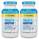 HEAL-N-SOOTHE 합동 지원 보충교재 - Boswellia, Turmeric & Ginger와 더불어 Bromelain & Papain 같이 Proteolytic 효소는 단백질 소화 기능 & 몸 방위 Wellness- 90 조사 (2 팩)를 승진시킵니다