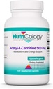 Nutricology Acetyl-L-Carnitine 500mg 보충교재 - 대사와 에너지 지원, ALC, 자유로운 모양 아미노산, 채식 캡슐 - 100개 조사
