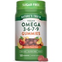 자연의 트렁크 오메가 3679 구미 | 50 개 | 복숭아 맛 | Non-GMO & Gluten Free Supplement