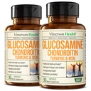 글루코사민 Chondroitin MSM – Glucosamine Sulfate 1500 mg, Chondroitin 및 MSM을 가진 여성과 남자를 위한 합동 지원 보충교재 – 연골, 합동 건강 및 융통성 – 2 팩