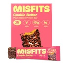 Misfits Vegan Protein Bar, 쿠키 버터 - 업데이트 된 레시피 | 공장 기반, 낮은 설탕 및 캐비넷, 높은 섬유 스낵 | 15 팩