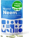 순수한 초본 Neem 잎 캡슐 - 180 조사 330 mg - 첨가물 없음 - Vegan