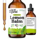 Wild & Organic Lemon Balm Tincture - Mood Support Supplement - 멜리사 레몬 발름 잎 추출물 드롭 - 채식주의자, 설탕 및 알코올 - 무료 Calming 보충 - 4 fl oz