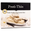 Proti-Thin Fluffy Vanilla Crisp Protein Bar, 15g Protein, Low Calorie, 매우 낮은 Carb (VLC), 낮은 지방, 높은 섬유 스낵 바, KETO Diet Friendly, 이상적인 단백질 호환, 글루텐 성분 없음, 7 /Box