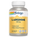 SOLARAY L 아르기닌 500 mg, 니트로 산화물 보충교재, 내구시간, 에너지, 심장 건강 지원, 100개의 서빙, 100개의 VegCaps