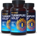 BioEmblem Turmeric Curcumin은 임상적으로 Studied TurmiPure - 합동 지원, 건강한 염증 심황 보충교재 - 1개의 작은 모자 매일, 24x 다른 사람 보다는 더 많은 흡수 - 비 GMO, 90 봉사