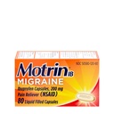 Motrin IB Migraine 기복 액체 젤 캡슐 200 mg Ibuprofen 캡슐, NSAID 고통 Reliever Ibuprofen, Caffeine 자유로운, 80 ct를 가진 빠른 & 효과적인 Migraine 두통 약