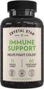 Crystal Star Immune Support Supplement (60 캡슐) - Proactive Multi-System Defense 용 초본 면역 부스터 - Echinacea, Goldenseal, Yarrow & Elecampane - Non-GMO