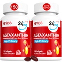 Astaxanthin 보충제 24mg, 5 개월 공급 - 코코넛 MCT 기름, 신선한 미생물 근원 w/Grape씨 기름, Ashwagandha - 건강한 피부를 위한 산화 방지제, 눈, 나이 드는 - 비 GMO & 글루텐 자유로운, 150 Softgels