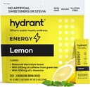HYDRANT 에너지 레몬 풍미 30 지팡이 팩, 카페인 & L-Theanine 급속한 Hydration 혼합, 아연을 가진 Electrolyte Hydration 분말 소포