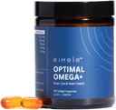 eimele | Optimal Omega+ | 플랜트 기반 오메가-3 EPA & DHA | 뇌, 눈, 심장 건강에 대한 보충 | Cognitive Function & Wellbeing의 산화 지원 | Non-GMO | Vegan | 60 softgel 캡슐