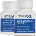 OmegaXL 합동 지원 보충교재 - 자연적인 근육 지원, 녹색 Lipped Mussel 기름, 연약한 젤 알약, 약 자유로운, 60 조사 (2 팩)
