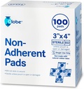 글로브 어드벤처 언더런 패드| 100-Pack, 3"x 4"| 비접촉식 상처 드레싱| 고 흡수성 및 비-스킨, 무통 제거-스위치| Extra Protection(3 x 4)
