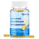Liposomal Nattokinase 12,000 FU Serrapeptase 360,000 SPU Enzyme 보충교재 - Synergistic 효소 및 영양 혼합 & Inulin, Gut, Digestion 60 캡슐 (1 병)