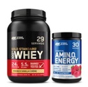 최적 영양 역학 듀오 번들 : 아미노산 에너지, 블루 라즈베리 (30 인분) 및 골드 표준 100 % Whey Protein Powder, 프랑스 바닐라 크림 (29 인분)