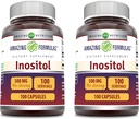 Amazing Formulas Inositol Supplement | 500 Mg Per 서빙 | 100 캡슐 | Non-GMO | 글루텐 프리 | 미국에서 제작 | 2 팩