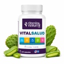 VITAMINS NATURAL CORP-Vital Salud Plus-Organic Immune System Support Supplement with Nopal Cactus, L-Carnitine Base-Support Bone Health, Varicose Veins 감소, 피부 외관 개선 (60 캡슐)