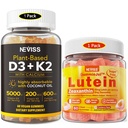 NEVISS 설탕 무료 Lutein Gummies 60 개 + 비타민 D3 Gummies 60 개