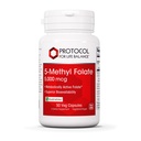 생명 균형 5-Methylfolate 5,000mcg를 위한 PROTOCOL - 우량한 메틸 Folate Bioavailability - 뇌 지원을 위해 - 여성 & 남자를 위한 Folate 보충교재 - Kosher & Vegan - 50 Veg 모자