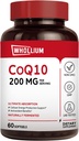 서빙 당 CoQ10 200mg, 여분 처녀 올리브 기름, 매우 흡수, 자연적으로 Fermented, Coenzyme Q10 보충교재, 에너지 생산, 건강한 심장, 노화 방지, 60 Softgels