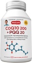 ANDREW LESSMAN Coenzyme Q-10 200 플러스 PQQ 20mg - 120 캡슐 - CoQ10 수준, 최적 세포 에너지, 지원 에너지 생산, 심장, 뇌, 간결, 신장, Pancreas를 유지합니다. 없음 첨가제
