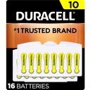 Duracell 보청기 배터리 노란색 크기 10, 16 카운트 팩, 10A 크기 보청기 배터리를 Long-Lasting Power, Extra-Long EasyTab 설치 보청기 장치