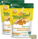 MegaFood Baby & Me Prenatal Morning Sickness Relief, Ginger Chews, 비타민 B6, 9 식품 알레르기없이 만든, 꿀 레몬 생강 맛, 30 Chews (팩 2)