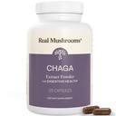 Real Mushrooms Chaga 버섯 캡슐 - 건강 및 에너지 지원을위한 추출물 분말과 유기농 Chaga 추출물 분말 - Vegan, Non-GMO, 120 캡슐 - 유기 버섯 보충
