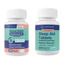 WELMATE 야간 웰니스 번들: Mucus 기복 Guaifenesin 600mg Mucus 기복 (200 Ct) & Doxylamine Succinate 25mg Sleep Aid (200 Ct)|완벽한 잠을 위한 장시간 기복