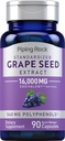 배관 바위 포도 씨앗 추출물 캡슐 | 16,000mg | 90 알약 | Vitis Vinifera Supplement | Non-GMO, 글루텐 무료