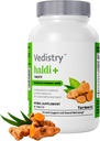 Haldi+ 850mg Turmeric Tablets with 95% Curcumin & Long Pepper | 60 정제 | 최대 흡수 | Vegan Herbal Supplement | 1 팩