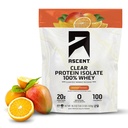 Ascent 100 % Clear Whey Protein Powder - 포스트 운동, Zero 인공 향료 및 감미료, 글루텐 무료, 5.5g BCAA, 2.1g Leucine, 필수 아미노산, 오렌지 망고, 20 서빙
