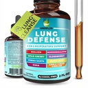 8 1 Lung Defense Herbal Extract, Blend (Mullein-Marshmallow-OSHA-Wild Cherry-Elderberry-Yerba Santa-Olive Leaf-ACV) Lung Cleanse, 호흡 및 면역 시스템 지원. 액체 보충교재 2 OZ