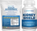 유기 나트륨 중탄산염 알칼리 보충교재 뭉치: 알칼리성, 산성 Neutralizer & Kidney 지원 + 120의 모자 Kidney 방패를 위한 1LB 분말 Kidney 건강, Cleanse & Omega 3