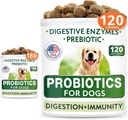 개 Probiotics Chews 번들 - 가스, 설사, 알레르기, 변비, 소화 효소 + Prebiotics와 함께 위장 구호, - Chewable 섬유 보충 - 소화 개선, 면역 - 300 소프트 체스